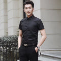White Shirt Men's Long Sleeve Slim Fit All-match Solid Color