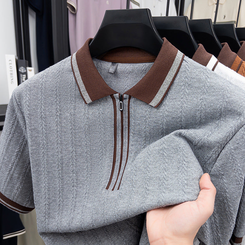 Men's Lapel Collar Short-Sleeve T-Shirt