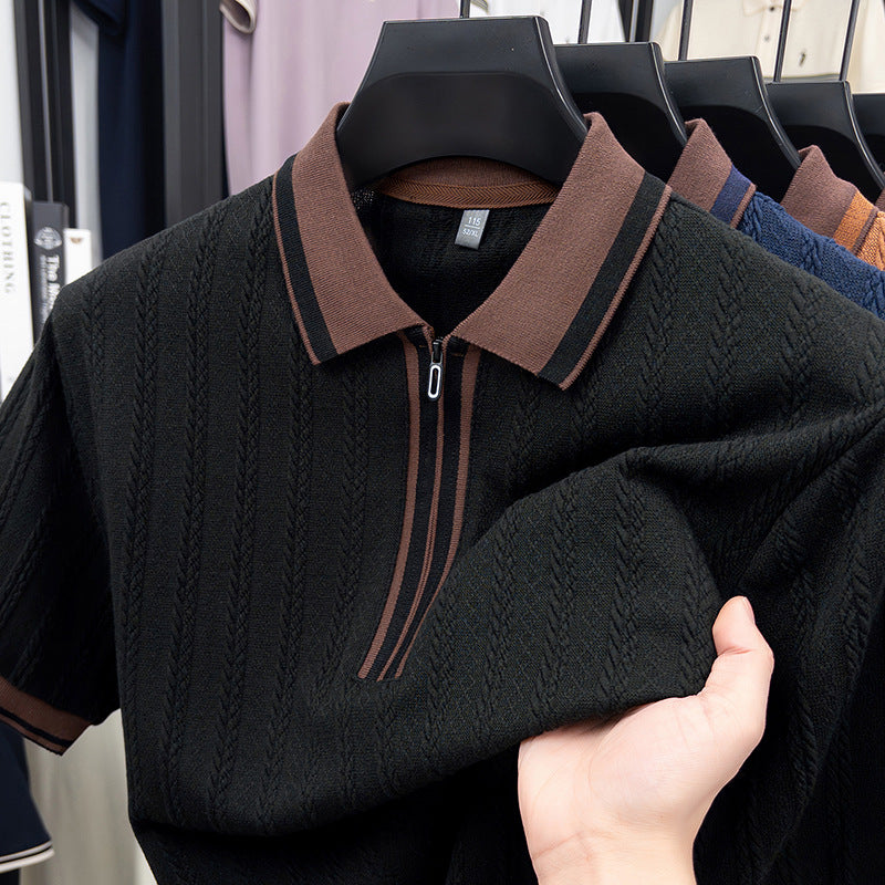 Men's Lapel Collar Short-Sleeve T-Shirt