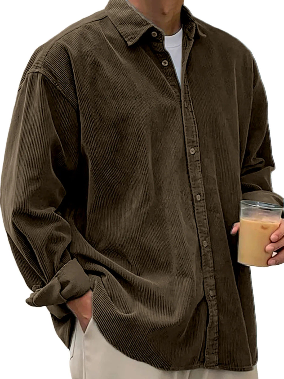 Casual Loose Men's Autumn And Winter Thick Shirt Jacket