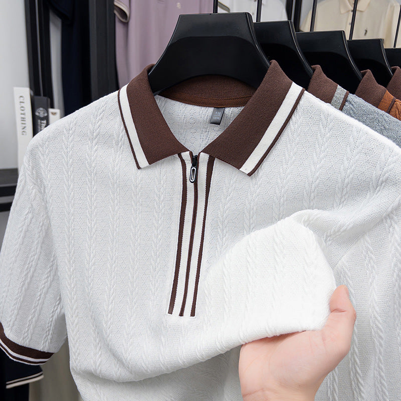 Men's Lapel Collar Short-Sleeve T-Shirt