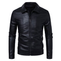 AutumnWinter Men's Leather Jacket With Lapel Collar Light Business Style