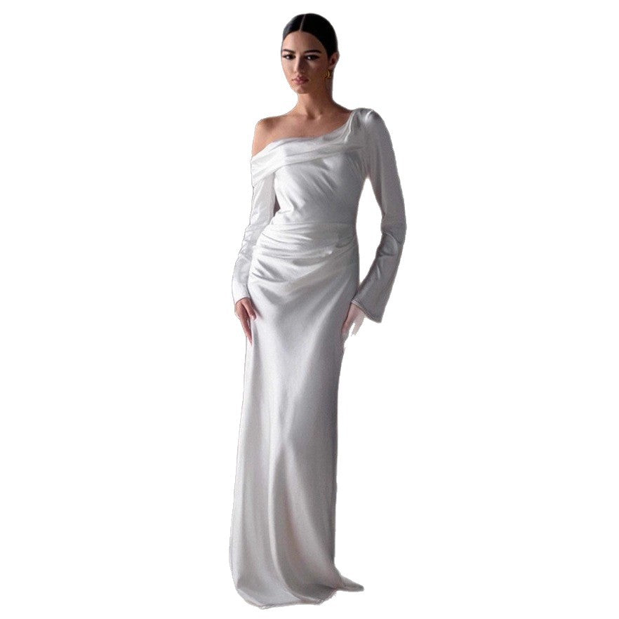 Women's Satin Banquet Fashion Casual Dress
