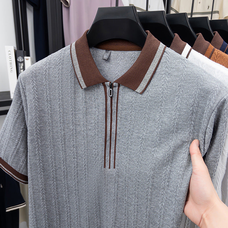 Men's Lapel Collar Short-Sleeve T-Shirt